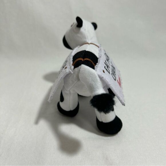 Chick-Fil-A "EAT MOR CHIKIN" Cow PLUSH Toy Black White Logo - Picture 6 of 6